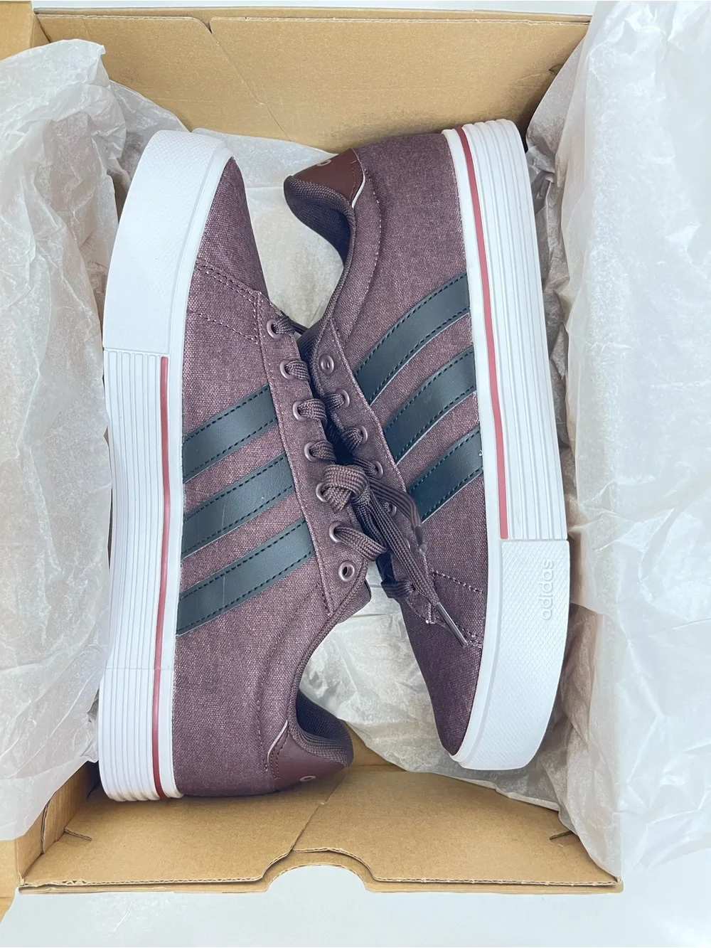 Adidas Daily 4.0 Canvas Sneakers Burgundy Brown IE0601 NWT